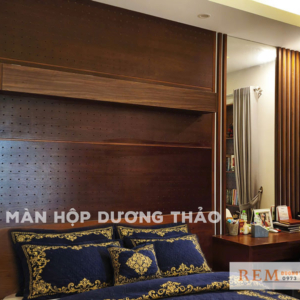 Màn gỗ màu nâu gỗ óc chó